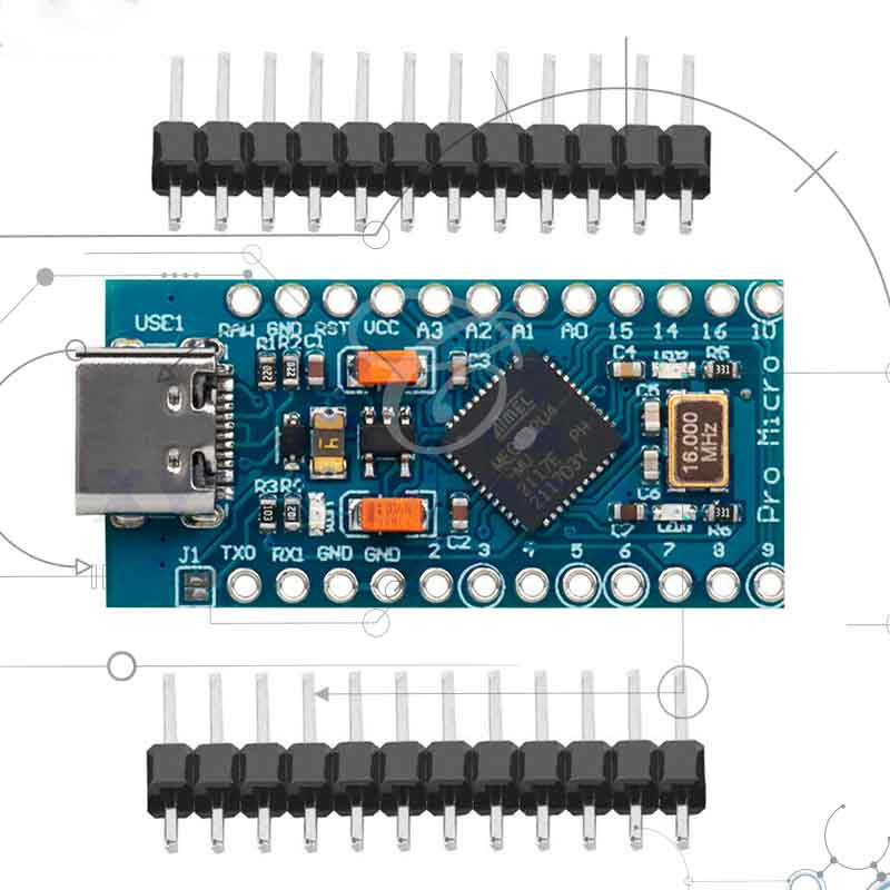 Arduino Pro Micro ATmega32U4 5V - USB Type-C HID | Casatrónica