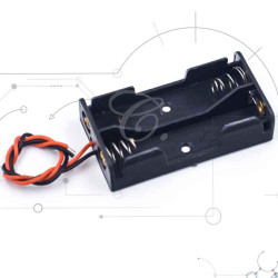 Porta pilas para 2 baterías AA (1.5V) con cables – Ideal para proyectos electrónicos y prototipos – Casatrónica