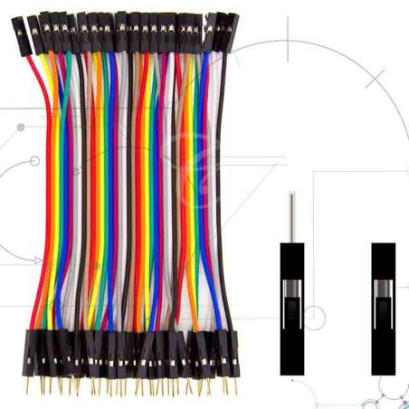 Set de cables jumper macho-hembra de 10 cm – Ideal para conexiones entre módulos, sensores y placas Arduino – Casatrónica