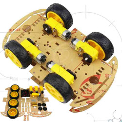 Kit Chasis Robot 4WD - Aluminio + Motores Encoder | Casatrónica